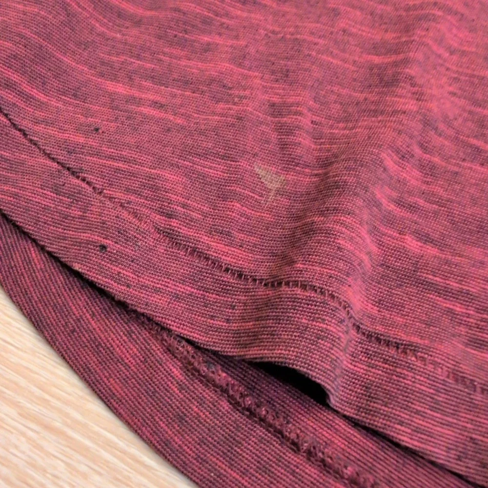 Banana Republic Men Medium Henley Shirt Burgundy Heather Space Dye Long Sleeve